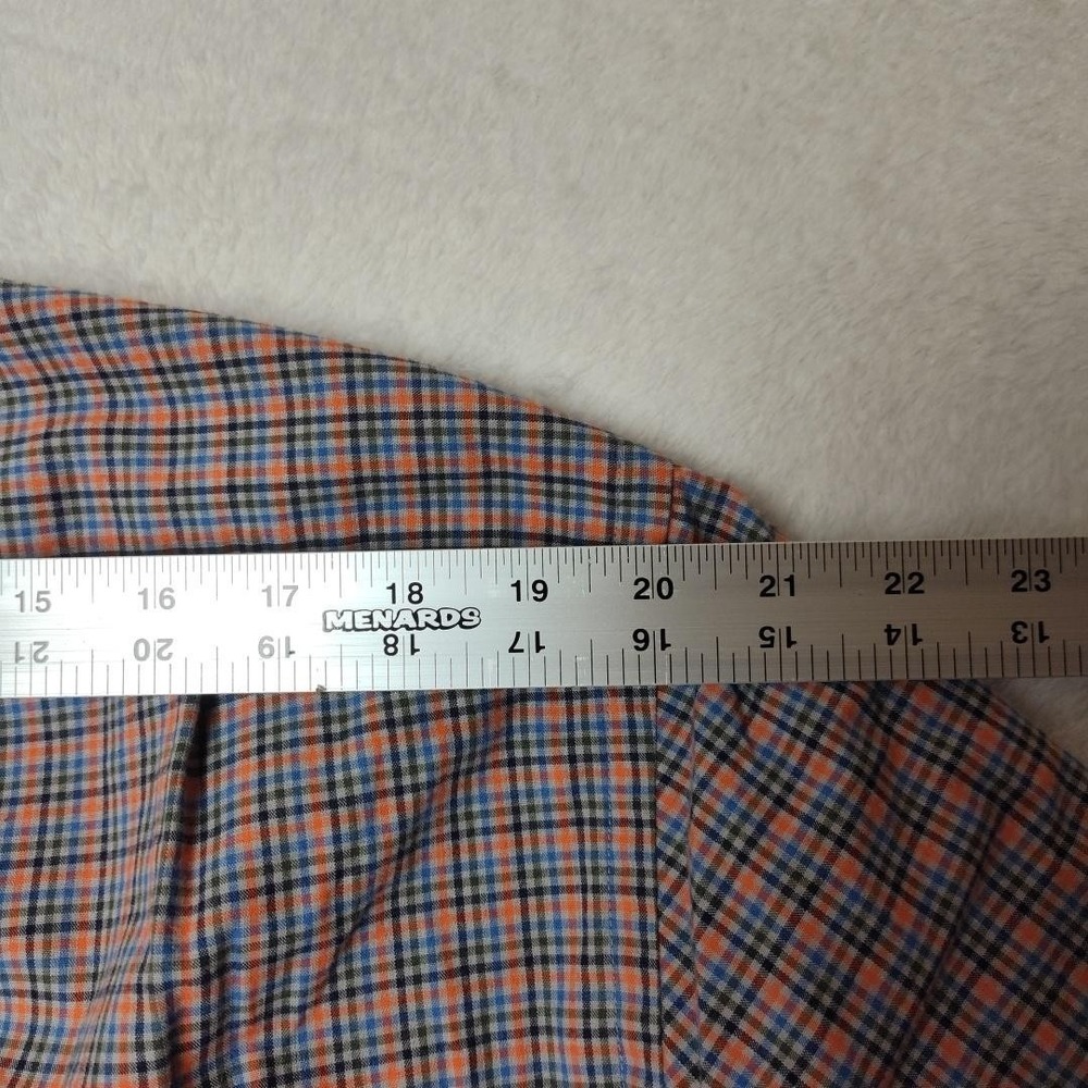 Hammer Made Shirt Mens 17 Orange Plaid Button Up Long Sleeve Cotton Woven - Picture 12 of 12